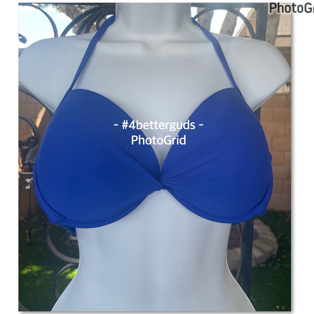 New California Waves Push Up Bikini Swim Top Navy Blue Size XL XG - Picture 8 of 13